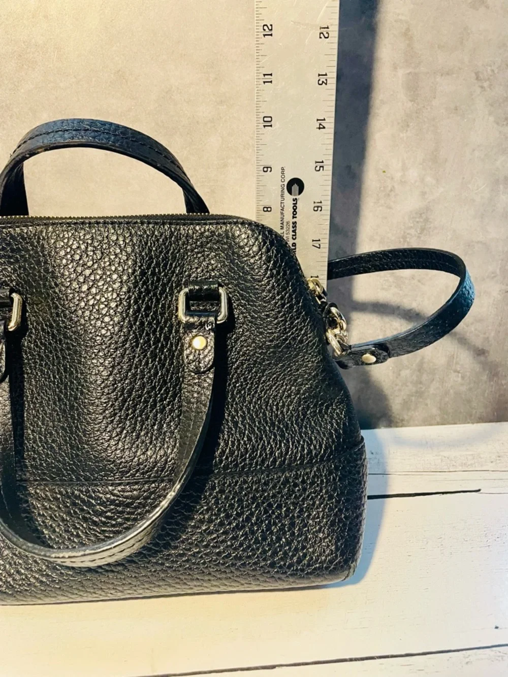 kate spade Black Pebbled Leather Satchel with Crossbody Strap - Picture 6 of 15